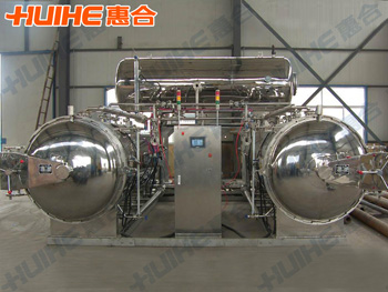 展示三鍋并聯(lián)水浴式高溫高壓殺菌釜真實圖片